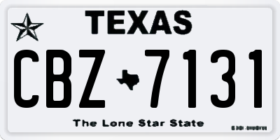 TX license plate CBZ7131