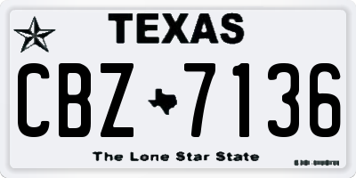 TX license plate CBZ7136