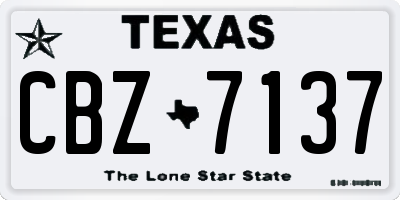 TX license plate CBZ7137