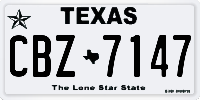 TX license plate CBZ7147