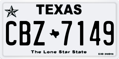 TX license plate CBZ7149