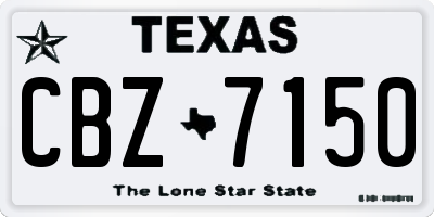 TX license plate CBZ7150