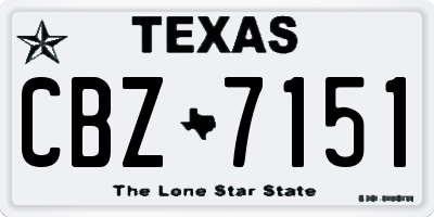 TX license plate CBZ7151
