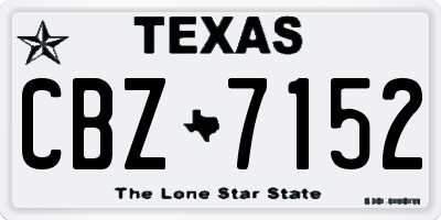 TX license plate CBZ7152
