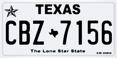 TX license plate CBZ7156