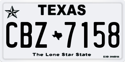 TX license plate CBZ7158