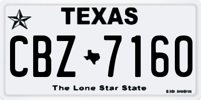 TX license plate CBZ7160
