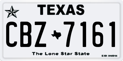 TX license plate CBZ7161