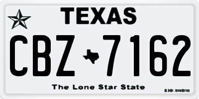 TX license plate CBZ7162