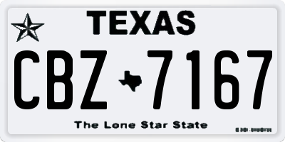 TX license plate CBZ7167
