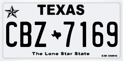 TX license plate CBZ7169