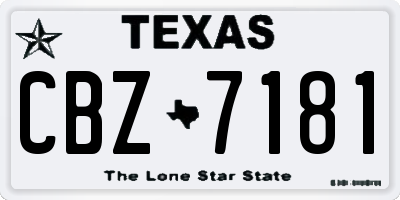 TX license plate CBZ7181