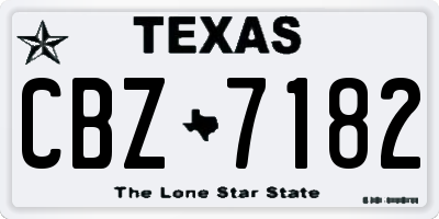 TX license plate CBZ7182