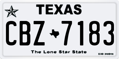 TX license plate CBZ7183