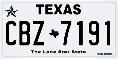 TX license plate CBZ7191