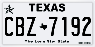TX license plate CBZ7192