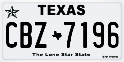 TX license plate CBZ7196