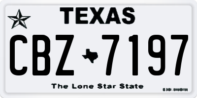 TX license plate CBZ7197