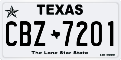 TX license plate CBZ7201