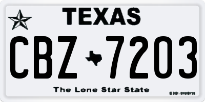 TX license plate CBZ7203