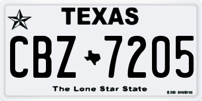 TX license plate CBZ7205