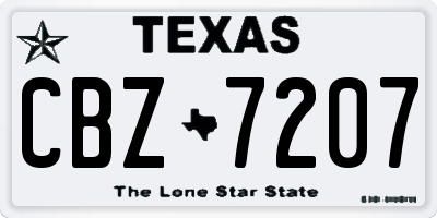 TX license plate CBZ7207
