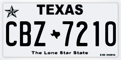 TX license plate CBZ7210