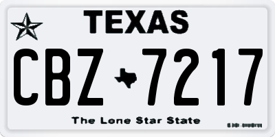 TX license plate CBZ7217