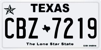 TX license plate CBZ7219