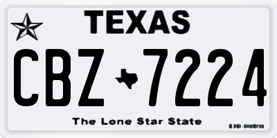 TX license plate CBZ7224