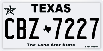TX license plate CBZ7227