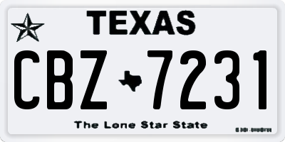 TX license plate CBZ7231