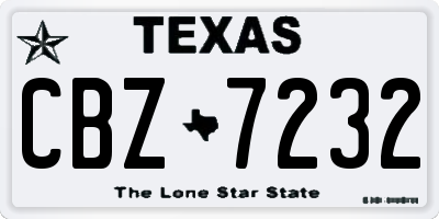 TX license plate CBZ7232