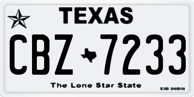 TX license plate CBZ7233