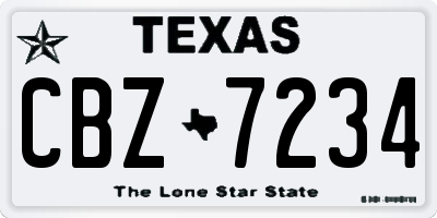 TX license plate CBZ7234