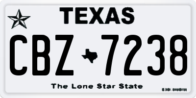 TX license plate CBZ7238