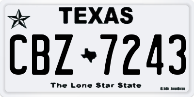 TX license plate CBZ7243
