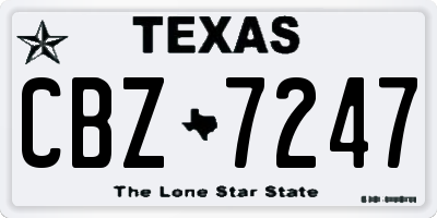 TX license plate CBZ7247