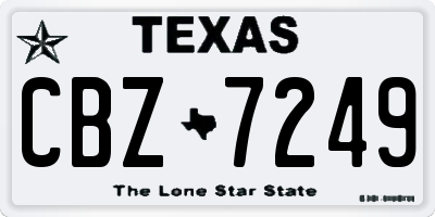 TX license plate CBZ7249