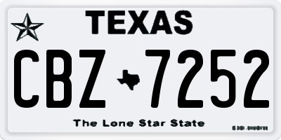 TX license plate CBZ7252