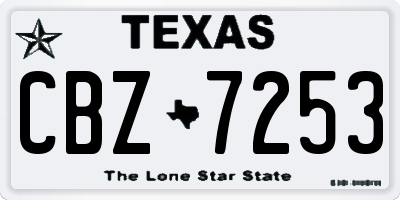 TX license plate CBZ7253
