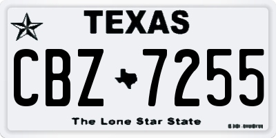 TX license plate CBZ7255
