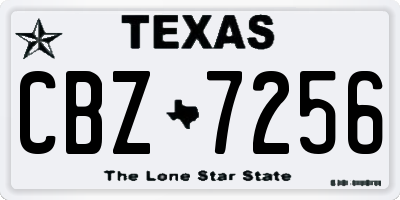 TX license plate CBZ7256