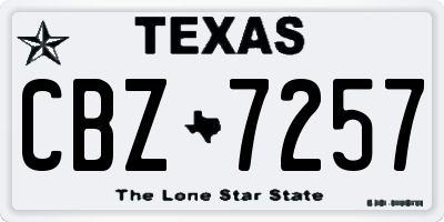 TX license plate CBZ7257