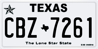 TX license plate CBZ7261