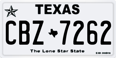 TX license plate CBZ7262
