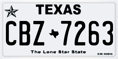 TX license plate CBZ7263