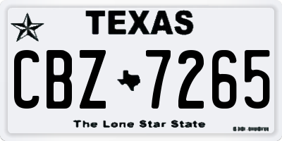 TX license plate CBZ7265