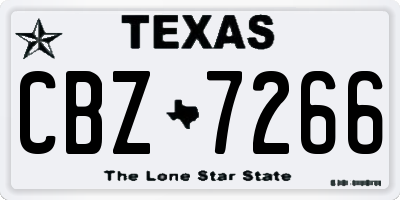 TX license plate CBZ7266