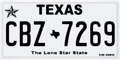 TX license plate CBZ7269